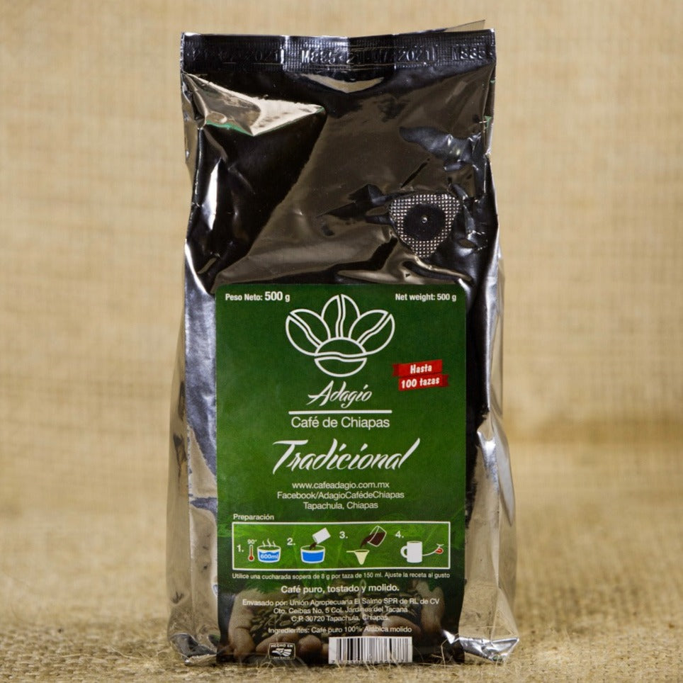 ADAGIO CAFÉ DE CHIAPAS 500 G MEZCLA TRADICIONAL